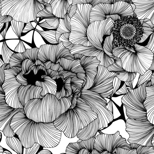 Featured image of post Black And White Floral Print Pattern